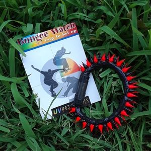 New Bungee bracelet watch Black/Red Porcupine watch S/M